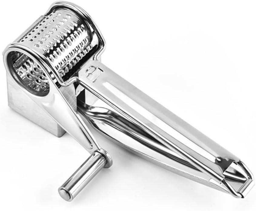 1Pcs Cheese Grater Restaurant Cheese Grater - Handheld Rotary Cheese Grater - Cheese, Vegetable, Nut Grater - Steel Kitchen Shredder for Right- and Left-Handed Cooks