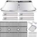 Hiorucet DGF493BNP Drip Pan Replacement Parts, Adjustable 24''-30'' Grill Grease Tray, Grid Cooking Grates and Heat Plate Tent Shields for Dyna Glo DGF493BNP Parts, Backyard Grill BY13-101-001-12.