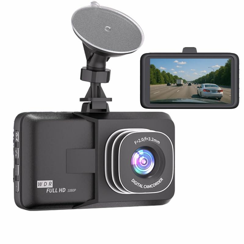 3-inch Dash Cam for Cars, 1080P HD car Camera, Wide-Angle Driving Recorder with Night Vision, Loop Recording, Video Motion Detection