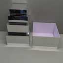 Jolboldy Acrylic Risers for Display 4 Pcs, Food Risers for Party Silver Display Stands Box Nesting Display for Jewelry Bag Cosmetics Catering Dessert Collectibles