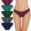 YADIFEN 5 Pack Cotton Underwear for Women Hipster Panties Low Briefs Bikini Underwears, Large