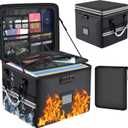 5200F Upgraded Fireproof Document Box & Fireproof Expanding File Folder, 2 Layer File Cabinet Organizer with lock,Collapsible Water Resistant Storage for Hanging Letter/Legal Folder Home Office-60L