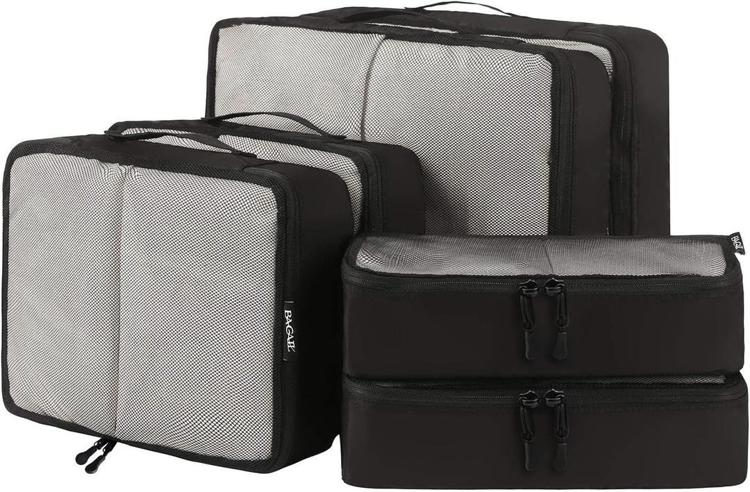BAGAIL 6 Set Packing Cubes,Travel Luggage Packing Organizers (The Black)