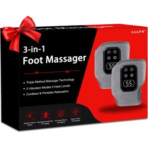 2-Pack 2026 Upgraded 3-in-1 Foot and Ankle Massager - 5 Vibration Modes and 5 Heating Levels, Suitable for Relieving Daily Foot Fatigue, Wireless and Portable