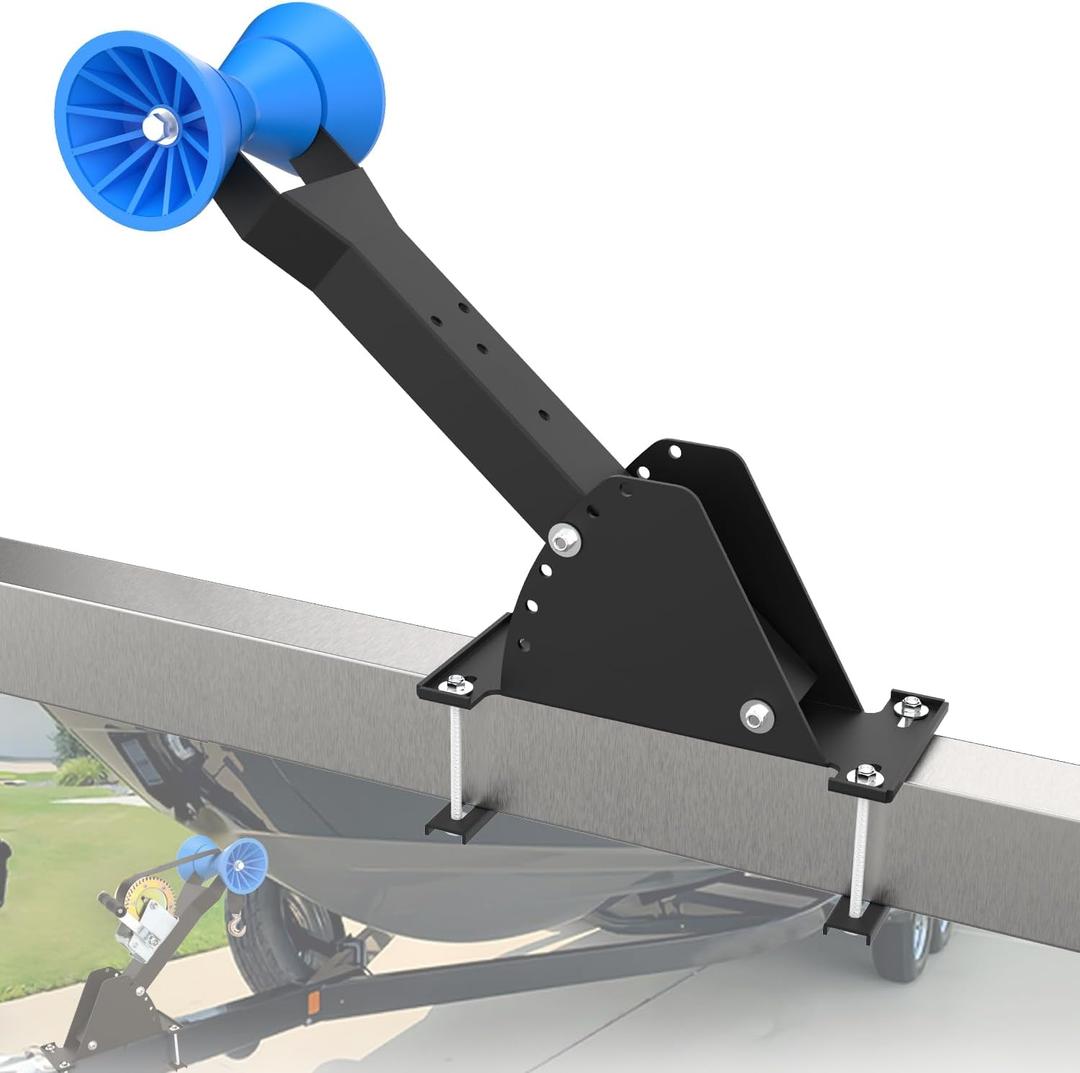 Adjustable Winch Stand with Roller, Boat Winch Mount/Boat Trailer Winch Stand for 3" to 4" W x 4" H Trailer Tongue, Boat Trailer Winch Post/Boat Winch Stand, No Winch