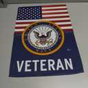 US Navy Veteran Burlap Garden Flag - Armed Forces USN Seabee United State American Military Retire - House Decoration Banner Small Yard Gift Double-Sided Made In USA 13 X 18.5