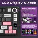 AULA S75 PRO Wireless Mechanical Keyboard with Screen&Knob, 75% Hot Swappable Gaming Keyboard with Pre-lubed Switches, RGB Backlit, PBT Keycaps Creamy Sounding Pc Gaming Keyboards (Black&Gray&Pink)