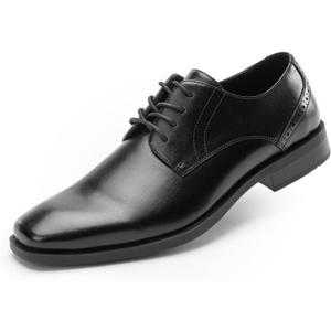 Men's Oxfords Lace Ups, Leather Lined, Square Toe Dress Shoes for Men Formal Occasions Gatsby (8.5, Black)