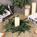 8 Pcs Artificial Green Olive Wreaths Greenery Wreath with Olive Leaves Mini Green Kitchen Cabinet Wreaths Swag Spring Summer Wreath for Front Door Porch Wall Window Farmhouse Wedding Decoration