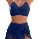 Blooming Jelly Womens Tummy Control Swimsuits High Waisted Modest Bikini Sets 2 Piece Curvy 2026 Bikini (XL, Navy Blue)
