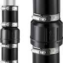 Threlaco 1 Pack Sump Pump Check Valve Fit 1-1/2 inch and 1-1/4 inch Pipe, Check Valve with 4 Pcs Stainless Steel Hose Clamps for Sump Pump Life Expectancy Increase