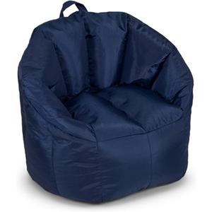 Big Joe Milano Bean Bag Chair for Kids, Teens, Adults, Durable Easy-Clean Navy Smartmax, Nylon Polyester Blend, Lightweight Seat for Reading Nook and Gaming, 2.5 Foot Refillable