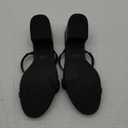 Amazon Essentials Women's Thin Two Strap Heeled Slide (11, Black)