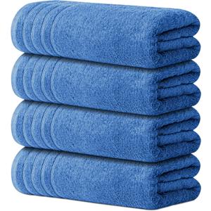 Avalon Towels Bath Towels Set of 4, Size 30 x 60 Inches, Highly Soft and Absorbent, Quick Drying, Lightweight, Perfect for Daily Use (Blue) Avalon Towels Bath Towels Set of 4, Size 30 x 60 Inches, Highly Soft and Absorbent, Quick Drying, Lightweight, Perfect for Daily Use (Blue)