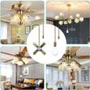 8 x 2PCS Ceiling Fan Pull Chain, Bulb and Fan Pattern Pull Chain Extension, Ceiling Fan Pull Chain Extender, Light Fan Pulls Chain with 12 Inches 3mm Diameter Beaded Ball Connector, Bronze