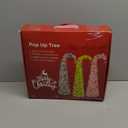 5 FT Pop Up Christmas Tree with Timer Lights and Decorations, Purple Tinsel Artificial Christmas Tree with 24 Balls Ornaments, Collapsible Pencil Tree for Xmas Home Office Party Decor