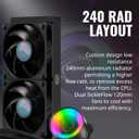 Cooler Master MasterLiquid ML240 Mirror ARGB Close-Loop AIO CPU Liquid Cooler, Mirror ARGB Pump, 240 Radiator, Dual SickleFlow 120mm, 3rd Gen Dual Chamber Pump for AMD Ryzen/Intel 1200, 1151