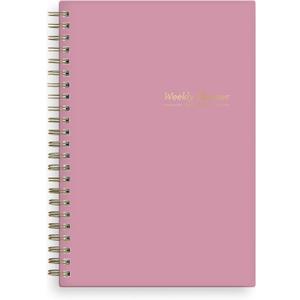 2 x Blue Sky Undated Planner Calendar, 5 x 8 Weekly View Organizer, Twin-Wire Binding, Flexible Cover, Blank Notes Pages for Goal-Setting and Productivity (Imperial Rose, 5" x 8")