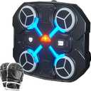 JavoN Music Boxing Machine, Smart Wall Mounted Punching Machine, 3-Level Speed & Mode Adjustment, Usb Charging One Punch Boxing Game Training Equipment, With Bluetooth Connection & Led Light,Black