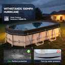 LXKCKJ 10X16 FT Rectangular Pool Covers for Above Ground Pools, 420D Solar Oval Pool Cover with Accessories Set, Integrated Design Pool Tarpaulin Ideal for Waterproof, Dustproof, Windproof