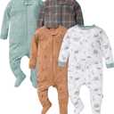 Gerber baby-boys 4 Pack Sleep 'N Play Footie