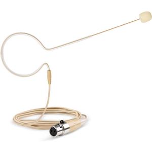 Headset Headworn Microphone - 3 Pin Mini XLR Head Microphone for AKG Samson Wireless System & Bodypack Transmitter  Beige Single Earhook Omnidirectional Headset Head Mic