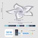 Bevenus Low Profile Ceiling Fan with Lights,110v Modern Dimmable Flower Shape, Remote Control/app Control,Timing 6 Gear Speeds Fan Ceiling Lamp., 27.2"