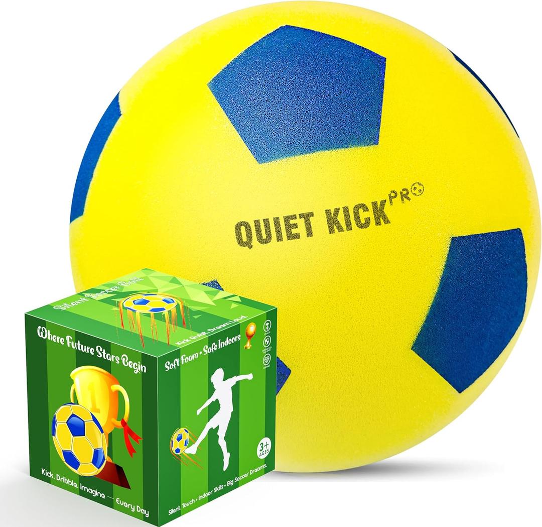 Kikkavo Silent Soccer Ball Pro Size 5 2026 Weighted Indoor Airless Training Ball Foam House Ball for Quiet Play Dribbling Practice & Indoor Basketball Dribble Training