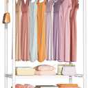 FUTASSI P6 Rolling Clothes Rack Heavy Duty, Clothing Racks for Hanging Clothes, Freestanding Garment Rack with Wheels, Portable Closet Rack Max Load 380 LBS, 35.5'' W x 14'' D x 74.6'' H, White