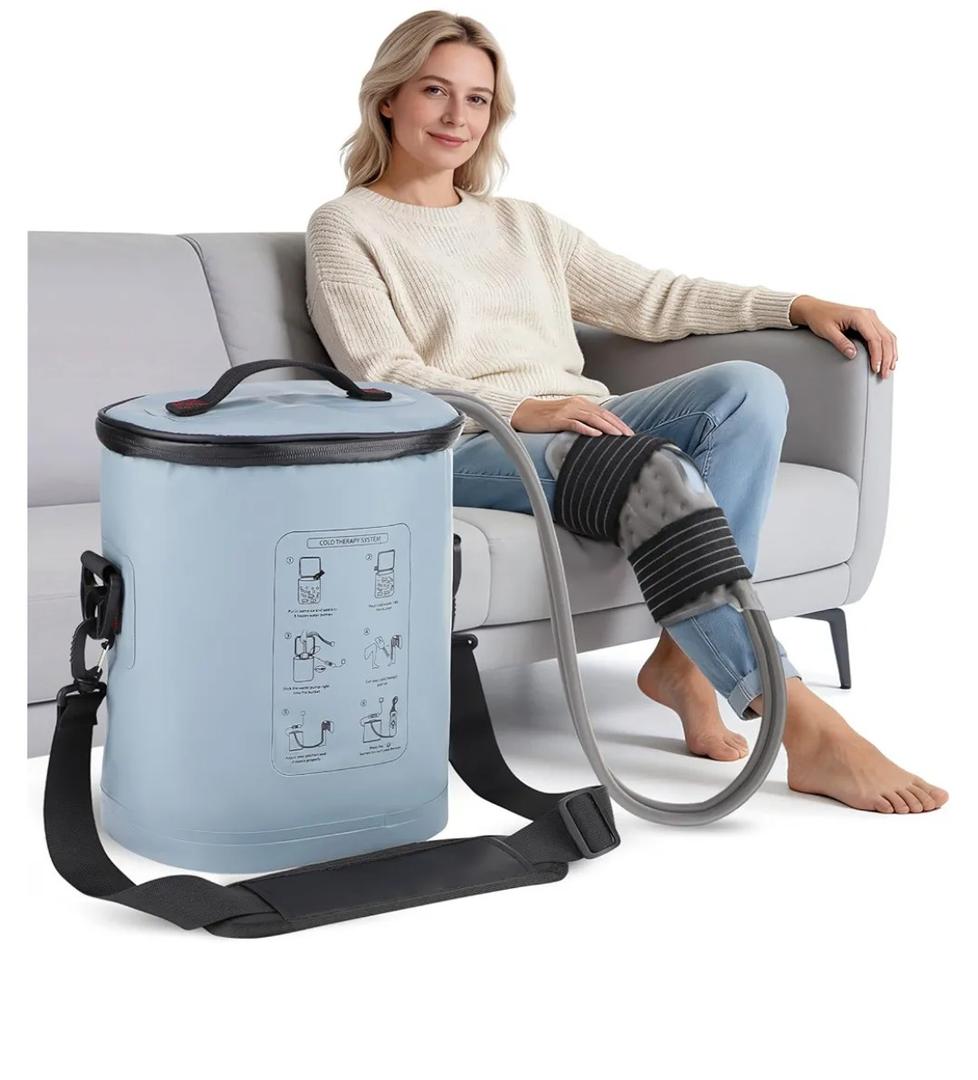 Ice Machine for Knee After Surgery, Cold Therapy Machine for Knee Replacement Recovery, Portable Ice Therapy System with Adjustable Timer & Flow Control, Cold Therapy Compression Wrap for Recovery