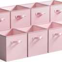GRANNY SAYS Cube Storage Bins, 11 Inch Storage Cube Organizer, Collapsible Fabric Storage Cubes with Handle, Decorative Cube Storage Organizer for Shelves, Closet, Pink, 8-Pack
