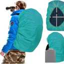 Joy Walker Waterproof Backpack Rain Cover, 12000mm Ultra-Waterproof, Upgraded Ultra-Strong Multilayers, Antislip Buckle Strap (Middle (for 30-40L backpack), Lake Blue)