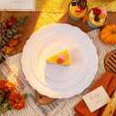 Tinybee 60PCS White Plastic Plates - Heavy Duty White Disposable Plates, Elegant Plastic Plates for Bridal Shower, Wedding and Party Including 30 Dinner Plates 10 '' & 30 Dessert Plates 7.5 ''