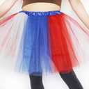 2 x Plus Size Women Adult Red White Blue Running Tutu Skirt,Teens 4th of July Tutu L/3XL USA Star Tulle Skirt Patriotic Costume
