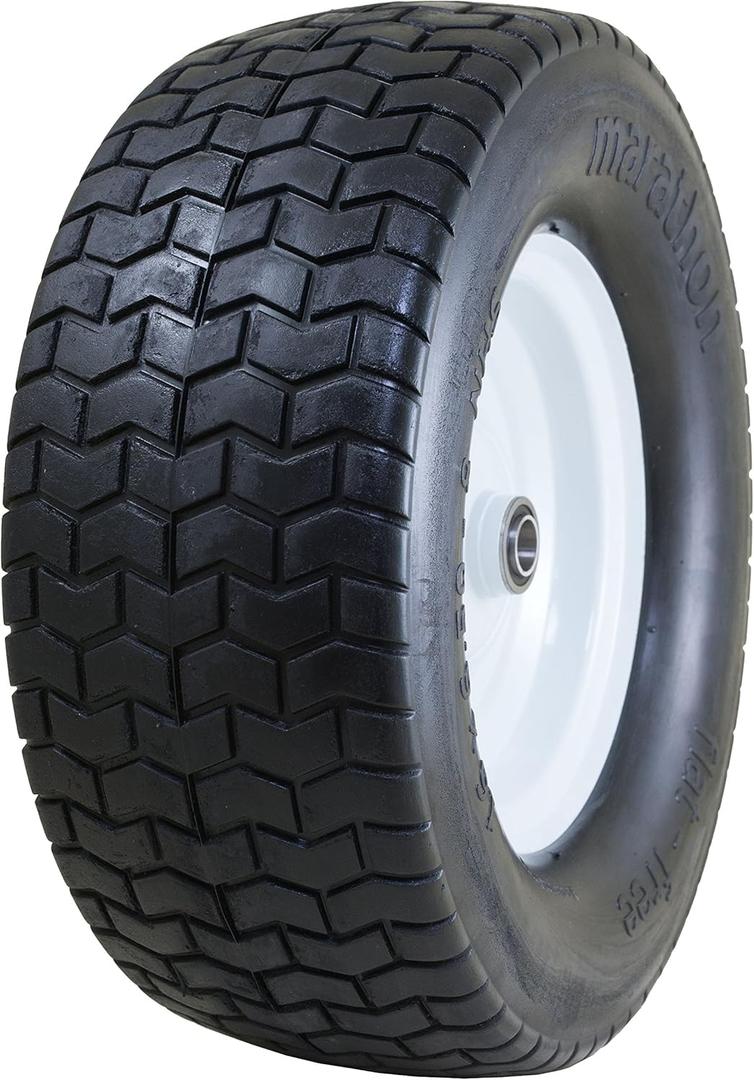 Marathon 16x6.50-8" Flat Free Tire on Wheel, 3" Hub, 3/4" Bushings