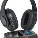 WallarGe Wireless Headphones for TV Watching, Easy Setup and Comfortable Bluetooth Headphones with RF Transmitter Charging Dock, 100 Ft Wireless Range, Rechargeable 25 Hours Play and No Audio Delay