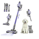 WLOTPO Cordless Vacuum Cleaners for Home with Powerful Suction,Stick Vacuum Cordless Rechargeable,Up to 35 Mins Runtime,Lightweight Hardwood Floor Vacuum for Pet Hair,Carpet(Dark Purple