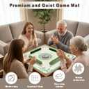 Zen Floral Mahjong Mat 32.4x32.4 Inch - Light Green American Mahjong Table Mat with Cherry Blossom Bamboo Chrysanthemum Artwork, Anti-Slip Rubber Waterproof Foldable Gaming Pad