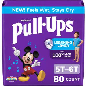 Pull-Ups Boys' Potty Training Pants, Size 5T-6T Training Underwear (46-60 lbs), 80 Count