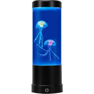 Jellyfish Lamp, 7 Color Changing LED Lights, USB/Battery Bubble Jellyfish Night Light, Gift for Kids, Men, Women, Decor for Home Office Table Room (Blue_10.04Inch) Jellyfish Lamp, 7 Color Changing LED Lights, USB/Battery Bubble Jellyfish Night Light, Gift for Kids, Men, Women, Decor for Home Office Table Room (Blue_10.04Inch)