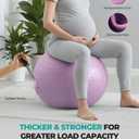 Gruper Yoga Ball, Extra Thick Exercise Ball for Workout Pregnancy Stability - Anti Burst Balance Ball for Yoga, Pilates, Fitness, Birthing, Physical Therapy - Includes Pump L(26in/65cm)