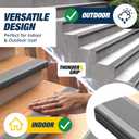Stair Edge Protector 24 Ft - Gray Rubber Edge Trim for Steps - Stair Nose Molding - Rubber Nose Trim - Fit for Indoor and Outdoor - Non Slip and Waterproof