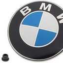 BMW Hood Emblem Logo Badge Roundel 82mm Genuine OE 51148132375 + Grommets 51141807495