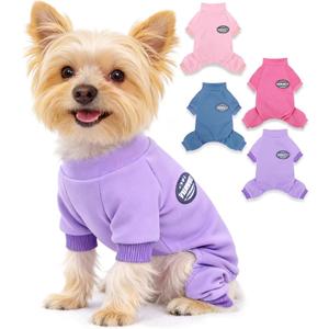 Small Dog Sweaters Winter Puppy Pajamas Dog Sweater for Small Dogs Girl Boy Warm Soft Puppy Pjs Stretchy Jumpsuit Doggie Pet Clothes Outfits XXS~L (Purple, X-Small)