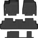 GINOWY-Floor Mats for Nissan Pathfinder 8 Passenger 2022-2025 2026 & Infiniti QX60 7 Passenger, All Weather Car Mats 2025 Pathfinder TPE Floor Liners Car Accessories Black