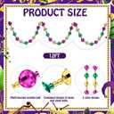 12 Ft Mardi Gras Ball Garland Purple Gold Green Beaded Garland Multi Colors Ball Ornaments for Festive Party Supplies Indoor Outdoor Home Carnival Decoration Accessories(1 Pcs)