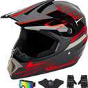 CARTMAN Adult Dirt Bike Helmet, DOT Approved Full Face Motorcycle Helmet, Matte Black and Yellow for Motocross, ATV, Offroad, Dirtbike