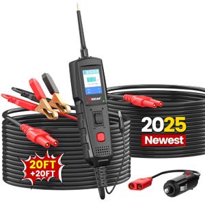 Power Circuit Probe Kit, 12V 24V Automotive Circuit Tester Electrical System Diagnosis, AC DC Digital Voltage Test Short Finder, Multimeter Relay/Diode Resistance Tool Component Test, 20ft+20ft Cable (Black)