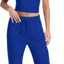 Women's 2 Piece Set Summer Outfits I Lounge Sets Short Sleeve Tops I High Waisted Wide Leg Pants Tracksuit Sets (X-Large)