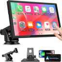 7 Inch Portable Touch Screen Car Stereo with Wireless Carplay & Android Auto,Mirror Link,Bluetooth,AUX,FM,Siri,Voice Control for All Vehicles Q7